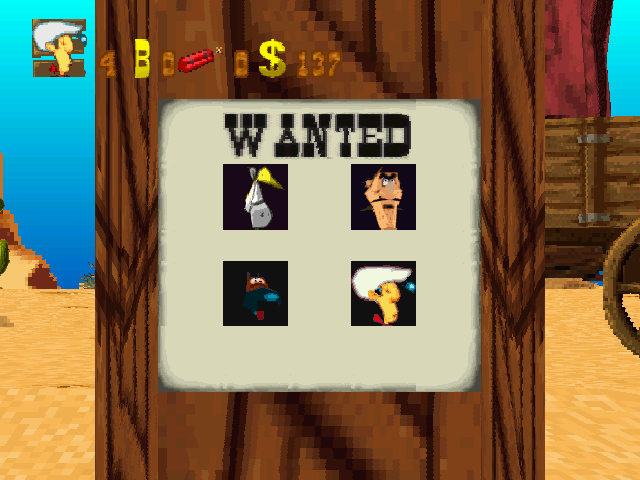 Lucky Luke (Windows) screenshot: The password system is pretty simple.