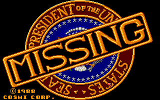 The President is Missing (Amiga) screenshot: Title screen.