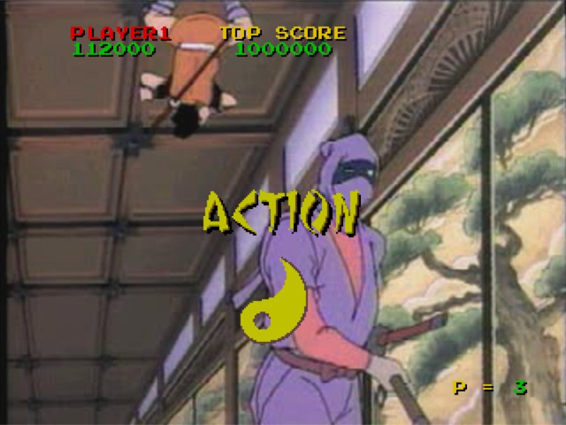 Revenge of the Ninja (Arcade) screenshot: Dodge the enemies (Singe edition)