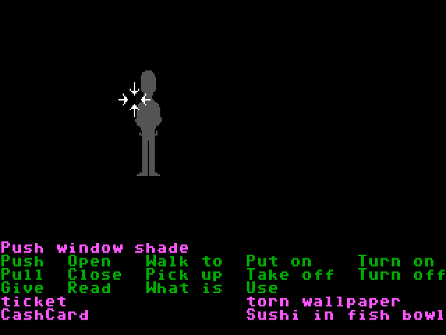 Zak McKracken and the Alien Mindbenders (Windows) screenshot: Pulling down the blinds (GOG release, Floppy version)