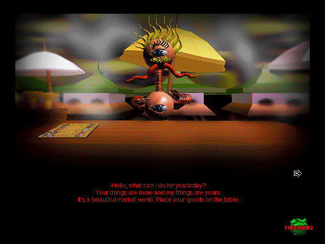 Eastern Mind: The Lost Souls of Tong Nou (Windows 16-bit) screenshot: Some puzzles can be solved with alternative items from the marketplace