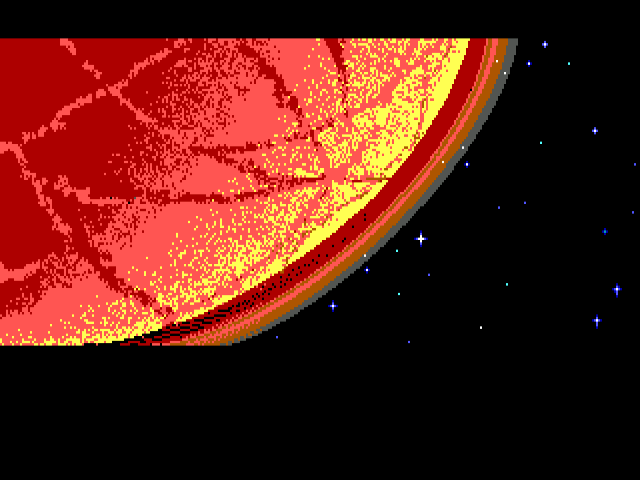 Zak McKracken and the Alien Mindbenders (Windows) screenshot: Mars in the opening cut-scene (GOG release, Floppy version)