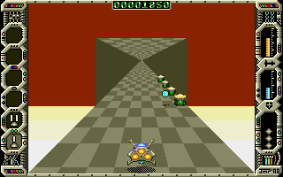 Eliminator (Amiga) screenshot: Entering a tunnel.