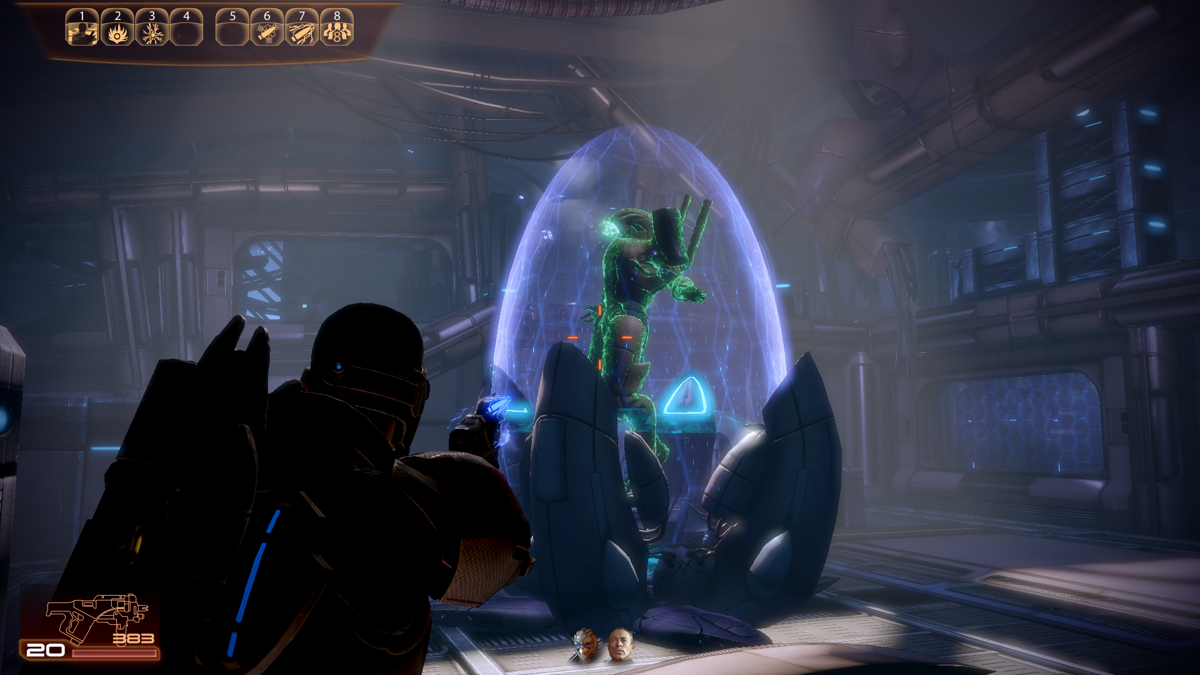 Mass Effect 2: Overlord (Windows) screenshot: Geth exhibition.