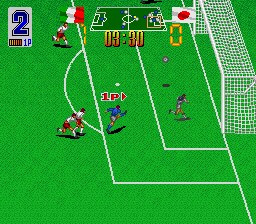 Super Soccer Champ (SNES) screenshot: Useless GK