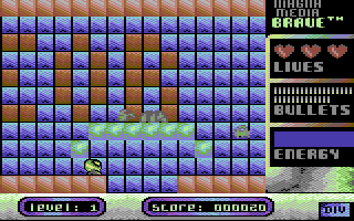 Brave (Commodore 64) screenshot: Passing enemies