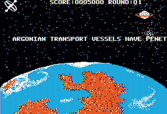 Argos (Apple II) screenshot: First stage completed