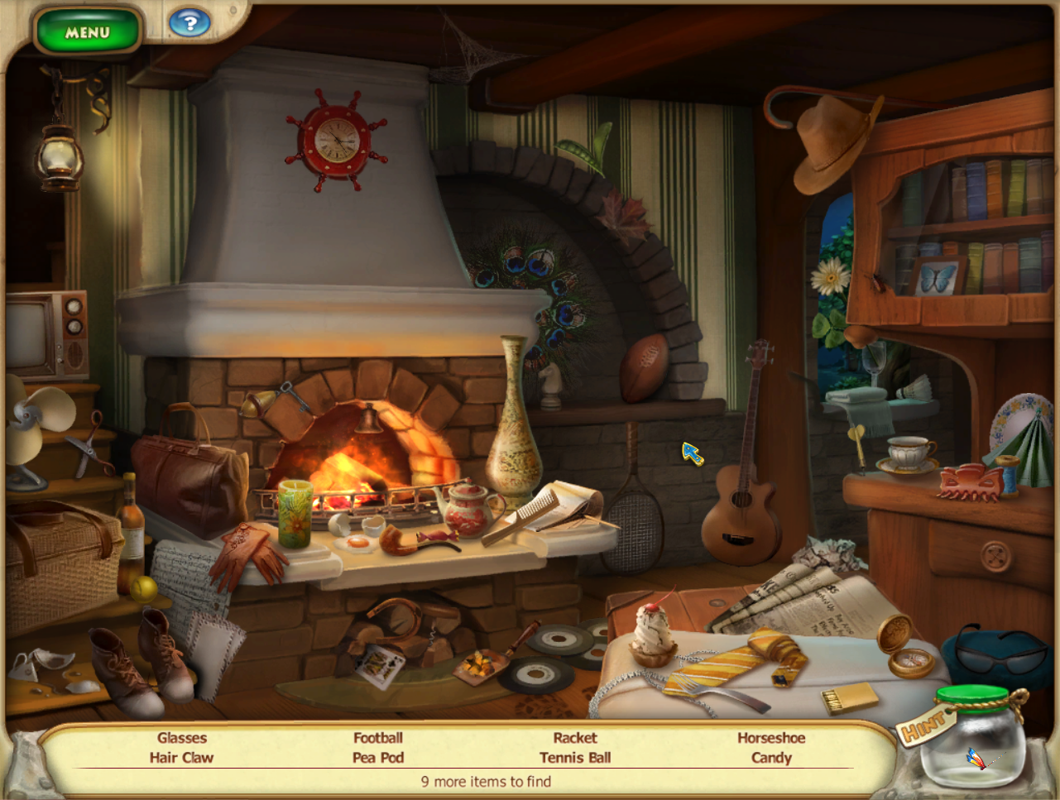 Farmscapes (Windows) screenshot: Another hidden object level. Altogether there are only five rooms for hidden object levels, due to their minor role in the game.