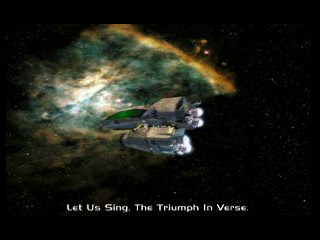 Star Ixiom (PlayStation) screenshot: Let Us Sing. The Triumph In Verse.