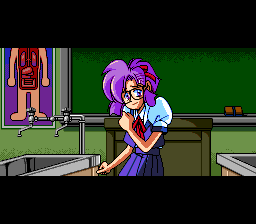 Moonlight Lady (TurboGrafx CD) screenshot: The obligatory "intellectual girl" stereotype: the second heroine
