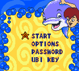 Flipper & Lopaka (Game Boy Color) screenshot: The menu screen.