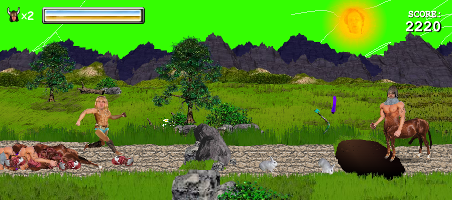 Centaurian (Browser) screenshot: Is it a glitch or should the sky really be acid green?