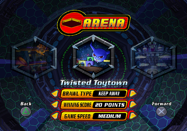 Digimon Rumble Arena 2 (PlayStation 2) screenshot: Choosing the battlefield.