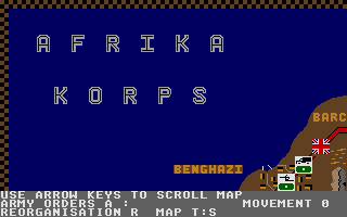 Afrika Korps (Atari ST) screenshot: Title on Tactical Map
