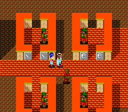 Mateki Densetsu Astralius (TurboGrafx CD) screenshot: This town is all red. Nice change. The last one was green and blue, if you remember