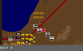 Afrika Korps (Atari ST) screenshot: Moving the German units on tactical map