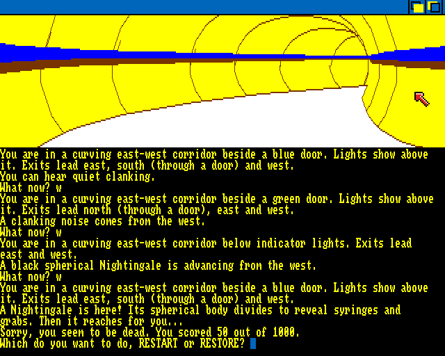 Silicon Dreams (Amiga) screenshot: Death can come quickly in these games.