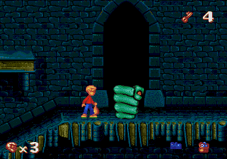 The Pagemaster (Genesis) screenshot: Stomping hand