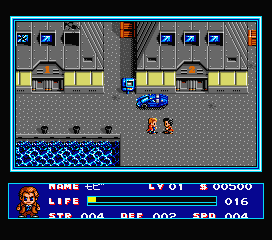 SD Snatcher (MSX) screenshot: Warehouse district