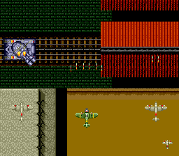Twin Hawk (TurboGrafx CD) screenshot: Railway, with tanks instead of trains!..