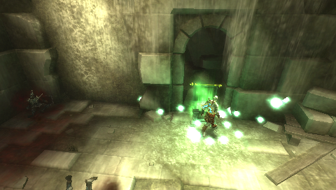 God of War: Ghost of Sparta (PSP) screenshot: Even the gods has to use green orbs.