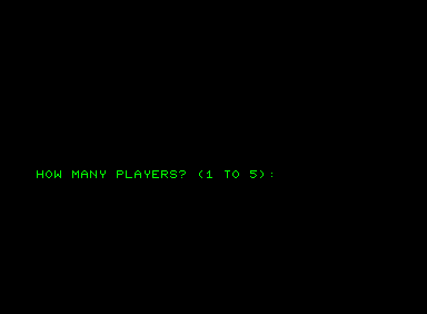 Casino Blackjack (Commodore PET/CBM) screenshot: The game supports up to five players