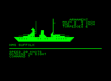 Atlantic Patrol (Commodore PET/CBM) screenshot: The game starts