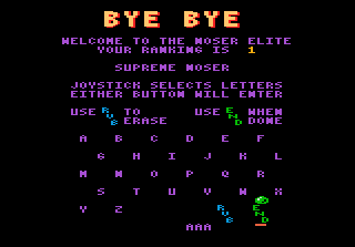 b*nQ (Atari 7800) screenshot: Bye Bye