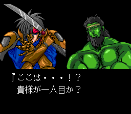 Kakutō Haō Densetsu Algunos (TurboGrafx CD) screenshot: The story mode has some dialogues, but you don't really learn much from them