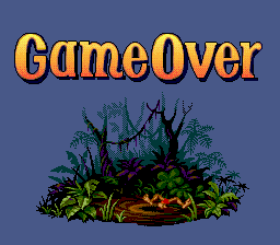 Disney's The Jungle Book (SNES) screenshot: Game over