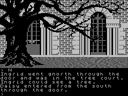 Ingrid's Back! (ZX Spectrum) screenshot: Exploring the manor