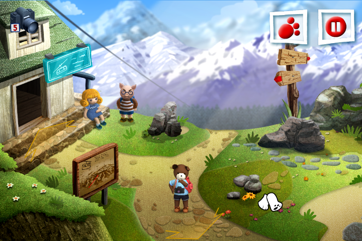 Teddy Floppy Ear: Mountain Adventure (Windows) screenshot: The upper cable car station