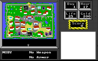 The Keys to Maramon (Amiga) screenshot: Viewing the town map.