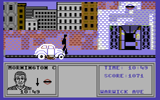 Paul McCartney's Give My Regards to Broad Street (Commodore 64) screenshot: Stopped by a tube station, no one is here.