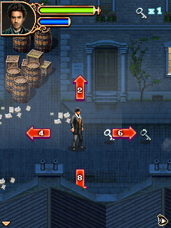 Sherlock Holmes: The Official Movie Game (J2ME) screenshot: How to move