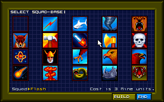 When Two Worlds War (Amiga) screenshot: Choose a squadron. (256 Color - AGA Version)