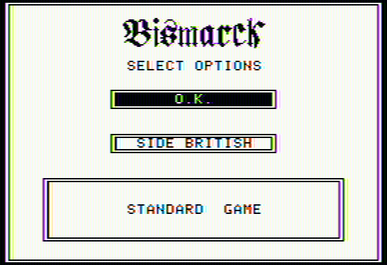 Bismarck (Apple II) screenshot: Title screen