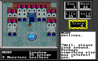 The Keys to Maramon (Amiga) screenshot: The City Hall is in the center of town.