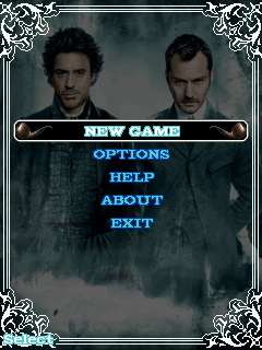 Sherlock Holmes: The Official Movie Game (J2ME) screenshot: Main menu