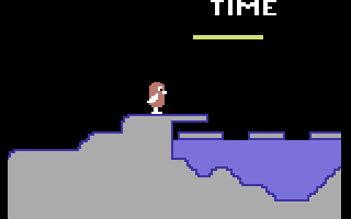 Snokie (Commodore 64) screenshot: The first ice floe section. Falling in the water will kill you.