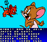 Tom and Jerry in Mouse Attacks! (Game Boy Color) screenshot: Devil Jerry. He is mean by his looks, but not by his character.