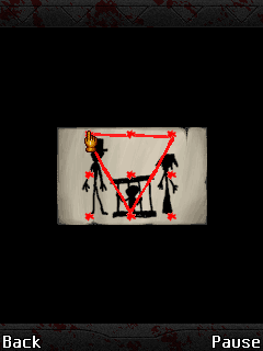 Silent Hill Mobile 2 (J2ME) screenshot: Drawing a symbol to get to the otherworld