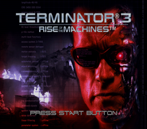 Terminator 3: Rise of the Machines (PlayStation 2) screenshot: Title screen.