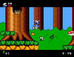 The Smurfs (SEGA Master System) screenshot: Ouch!