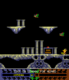 Joust 2: Survival Of The Fittest (Arcade) screenshot: Got one