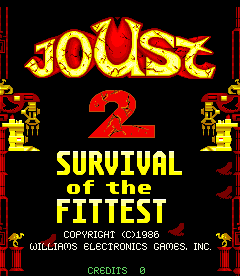 Joust 2: Survival Of The Fittest (Arcade) screenshot: Title screen