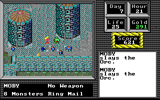 The Keys to Maramon (Amiga) screenshot: Monsters attack with both melee and ranged weapons.