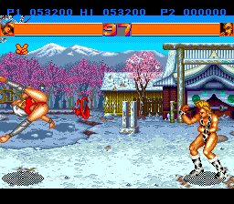 Strip Fighter II (TurboGrafx-16) screenshot: I wouldn't want to see a move like that in a real street fight