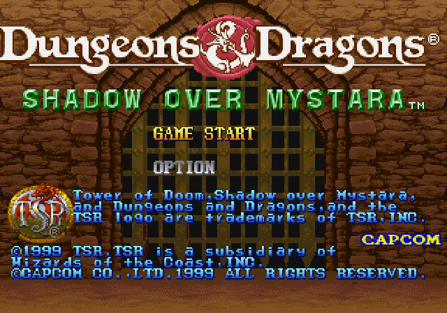 Dungeons & Dragons Collection (SEGA Saturn) screenshot: Main menu (Shadow over Mystara)