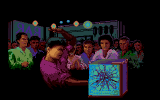 The Karate Kid: Part II - The Computer Game (Amiga) screenshot: Try to shatter the blocks of ice.